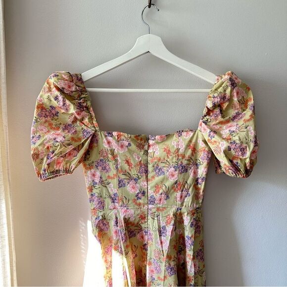 House Of CB 'Tallulah' Peony Print Puff Sleeve Midi Sundress - Picture 6 of 9